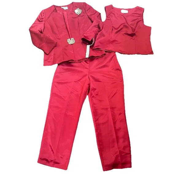 Lily & Taylor USA SZ 18 Women 3 Pc Pant Suit Wide Leg‎ Career Core Church Attire - Picture 5 of 14